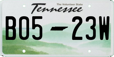 TN license plate B0523W