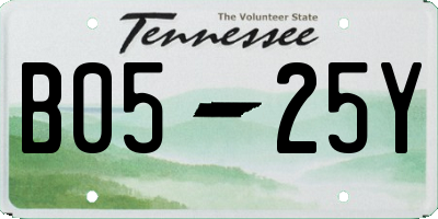 TN license plate B0525Y