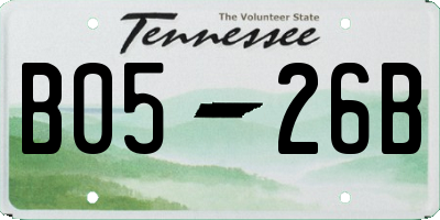 TN license plate B0526B