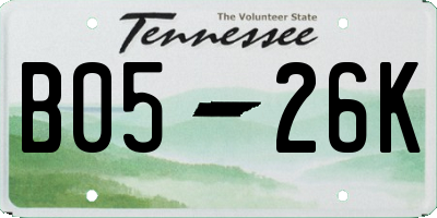 TN license plate B0526K