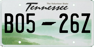 TN license plate B0526Z