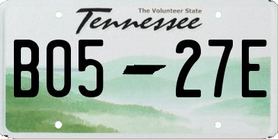 TN license plate B0527E
