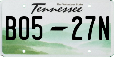 TN license plate B0527N