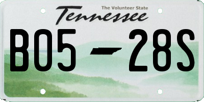 TN license plate B0528S