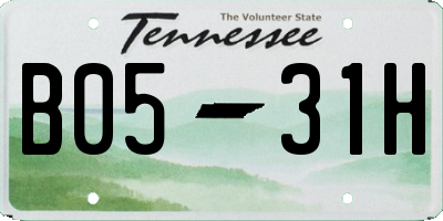TN license plate B0531H
