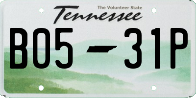 TN license plate B0531P