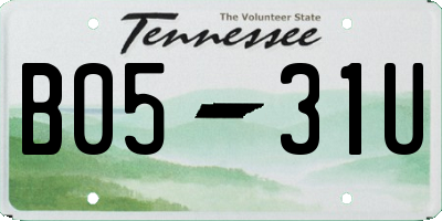TN license plate B0531U