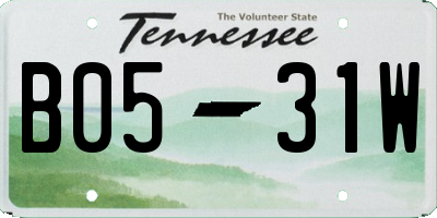 TN license plate B0531W
