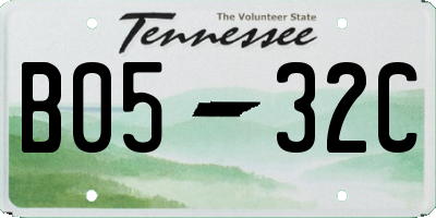 TN license plate B0532C