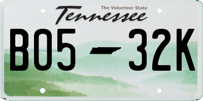 TN license plate B0532K