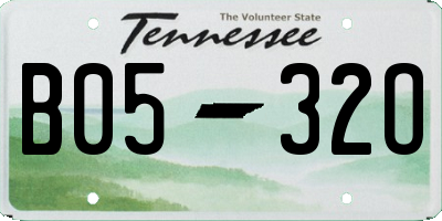 TN license plate B0532O