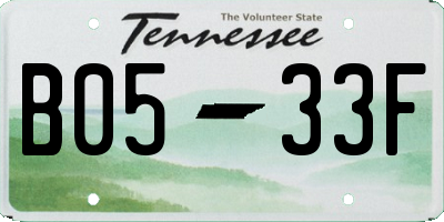 TN license plate B0533F