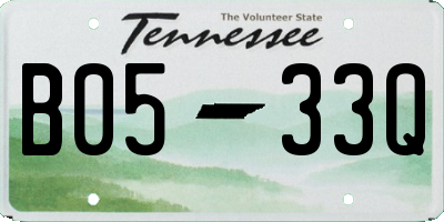TN license plate B0533Q