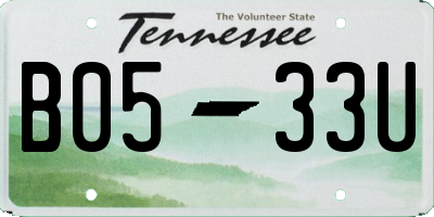 TN license plate B0533U