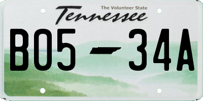 TN license plate B0534A