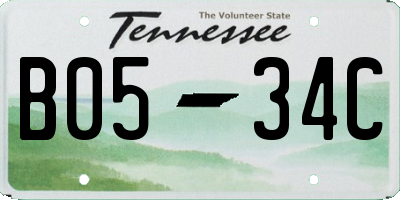 TN license plate B0534C