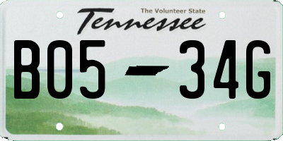 TN license plate B0534G