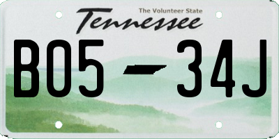 TN license plate B0534J
