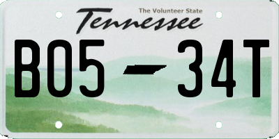 TN license plate B0534T