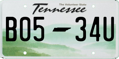 TN license plate B0534U