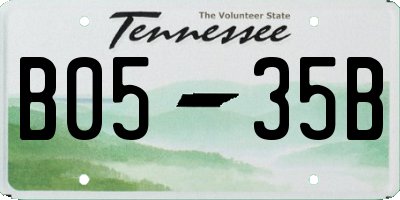 TN license plate B0535B