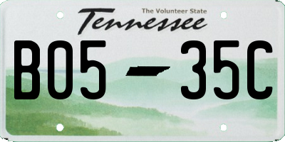TN license plate B0535C