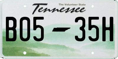 TN license plate B0535H