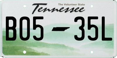 TN license plate B0535L