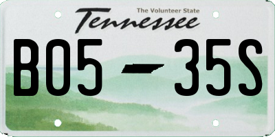 TN license plate B0535S