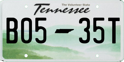 TN license plate B0535T