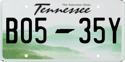 TN license plate B0535Y