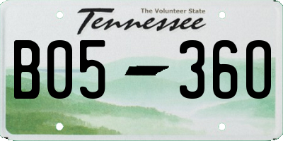 TN license plate B0536O