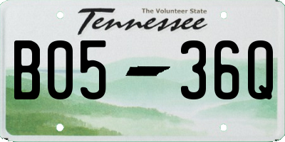 TN license plate B0536Q