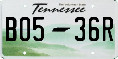TN license plate B0536R