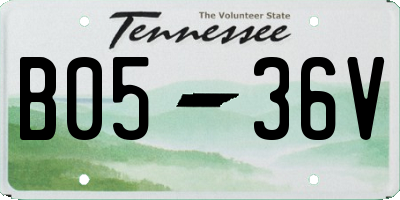 TN license plate B0536V