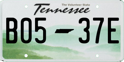 TN license plate B0537E