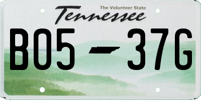 TN license plate B0537G
