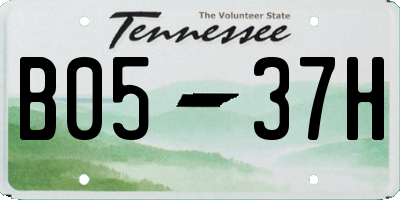 TN license plate B0537H