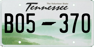 TN license plate B0537O