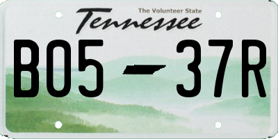TN license plate B0537R