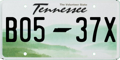 TN license plate B0537X