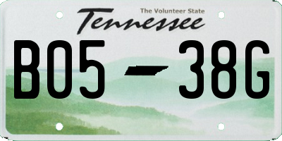 TN license plate B0538G