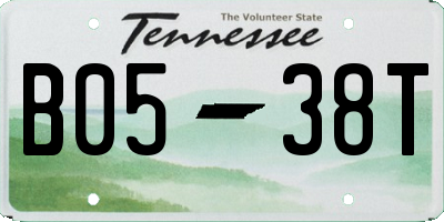 TN license plate B0538T