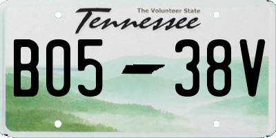 TN license plate B0538V