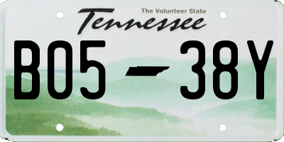 TN license plate B0538Y