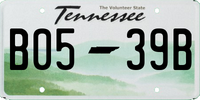 TN license plate B0539B