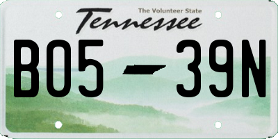 TN license plate B0539N