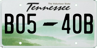 TN license plate B0540B