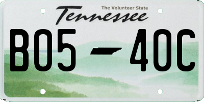 TN license plate B0540C