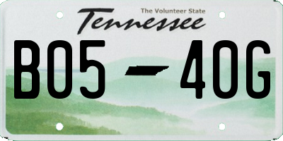 TN license plate B0540G